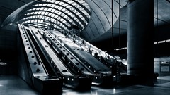 Architecture Escalators grayscale