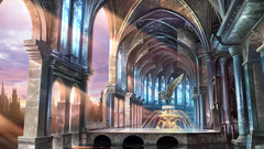 Architecture fantasy art pegasus