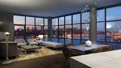 Architecture interior modern evening