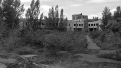 Architecture Pripyat Chernobyl grayscale