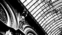 Architecture rooftops sculptures grayscale