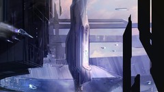 Architecture spaceships science fiction halo cityscapes novel 