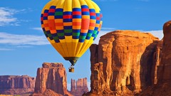 Arizona bushes Monument Valley deserts hot air balloons rock 