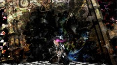 Armor anime girls black rock shooter black hair purple eyes 