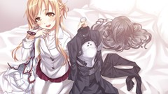 Armor beds coat pants blondes pillows skirts blush long hair 