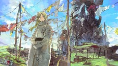 Armor blondes anime girls braids scenic toi8