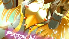 Armor blondes long hair anime girls yellow eyes happy new year 