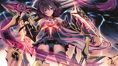 Armor gloves Swords stockings brunettes short hair bare 