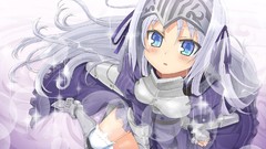 Armor long hair blue eyes kore wa zombie desu ka hair ribbons 