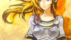 Armor long hair blue eyes League of Legends video games Lux