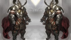 Armor red eyes creatures artwork fantasy art