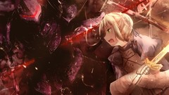 Armor saber blondes anime girls fate zero fate series anime 