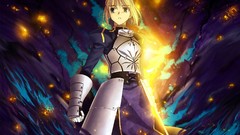 Armor saber blondes anime girls green eyes fate stay night fate 