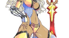 Armor Swords Simple Background hentai kneeling