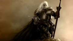 Armor Warriors white hair artwork fantasy art