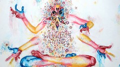 Arms multicolor surreal artwork legs crossed welcome home