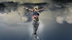 Arms Women jumping artistic raised