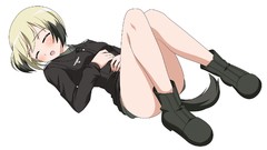 Army Anime white background military jackets blondes blush 