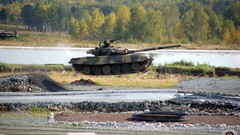 Army flying Russian tanks T-90