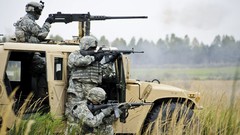 Army soldiers jeep military Humvee .50 cal browning m2 missle 