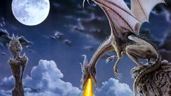 Art dragon spewing flames