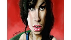 Artist caricature faces amy winehouse artwork