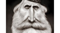 Artist caricature faces artwork