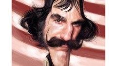 Artist caricature faces artwork