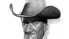 Artist caricature faces artwork