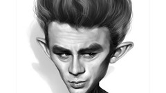 Artist caricature faces artwork