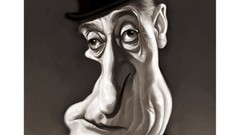 Artist caricature faces artwork