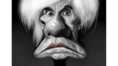 Artist caricature faces artwork