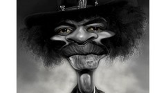 Artist caricature faces artwork