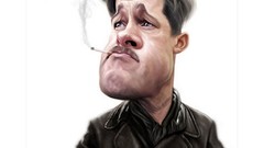 Artist caricature faces artwork