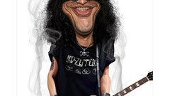 Artist caricature faces artwork