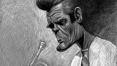 Artist caricature faces artwork