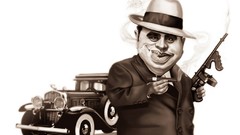 Artist caricature faces artwork