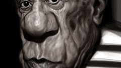 Artist caricature faces artwork