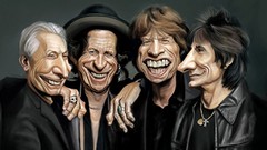 Artist caricature faces artwork