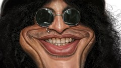 Artist caricature faces artwork