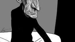 Artist caricature faces artwork