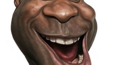 Artist caricature faces artwork