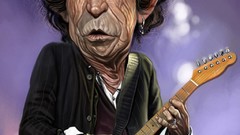 Artist caricature faces artwork