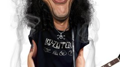 Artist caricature faces artwork