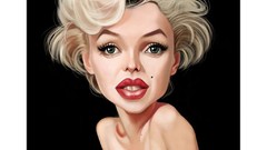 Artist caricature faces artwork