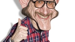 Artist caricature faces artwork