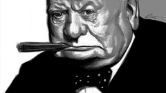 Artist caricature faces artwork