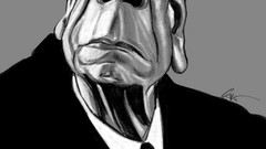 Artist caricature faces artwork