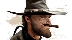 Artist caricature faces clint eastwood artwork