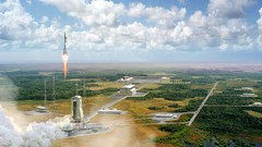 Artist launch fake carrier rocket Soyuz Roskosmos French Guiana 